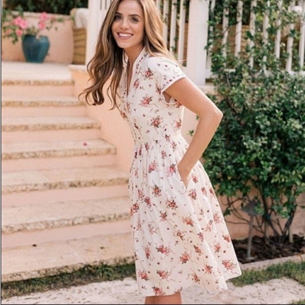 Gal Meets Glam Cream Cecily Dress, Size 8 - Picture 1 of 3